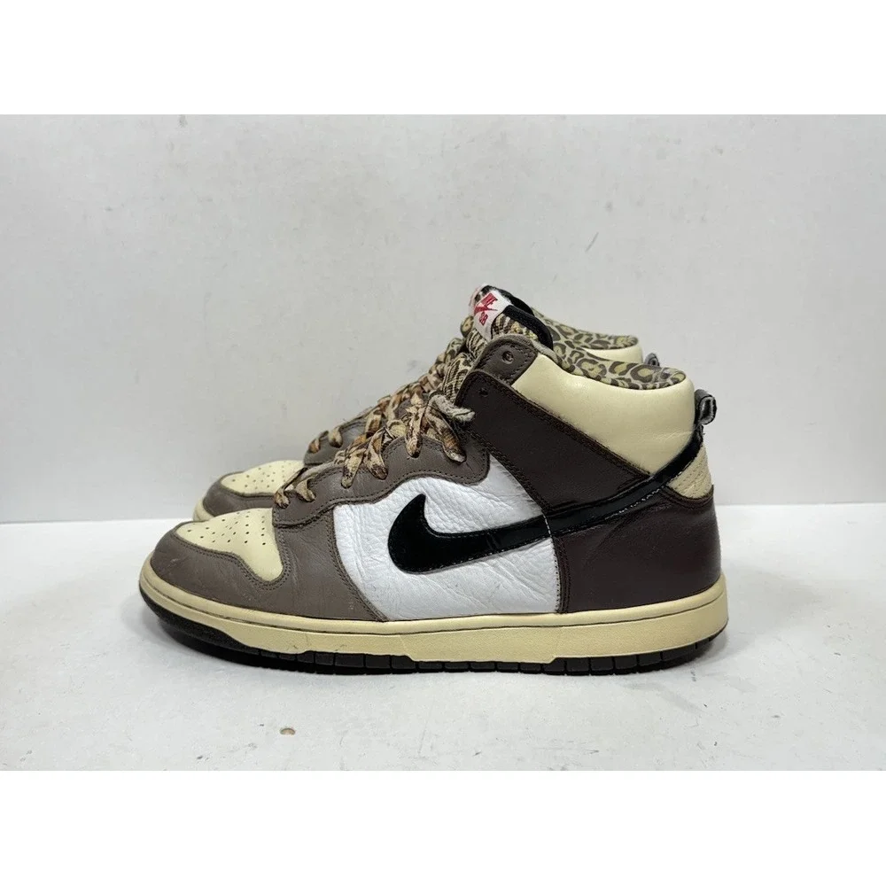 Nike Sb Dunk High Ferris Bueller Leopard 305050-201 Men's Size 10.5 Shoes Brown
